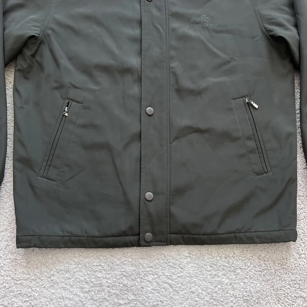 Pierre Balmain Quilted Softshell Jacket Mens Small Green Full Zip PB-15-6781